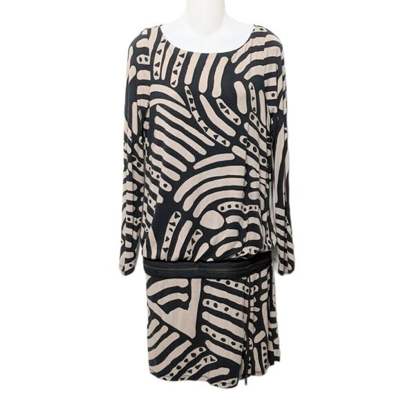 INC Graphic Zipper Drop Waist Dress M - Picture 1 of 5